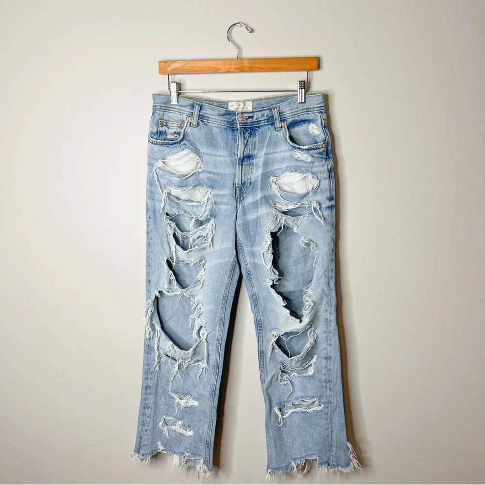 Free People We The Free Destroyed Mom Jeans